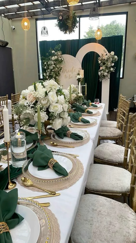 Green and gold tablescape inspiration