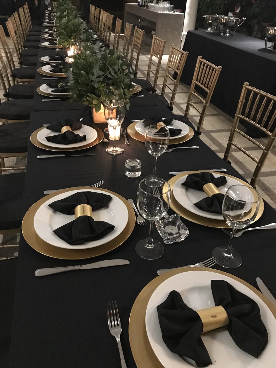 Black and gold place setting inspiration